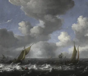 Seascape i łodzie rybackie